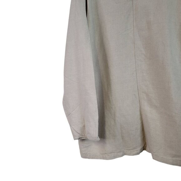 Vintage Chico's 55% Linen 45% Cotton Work Ware Long Line Utility Jacket Sz L (2) - Picture 13 of 13